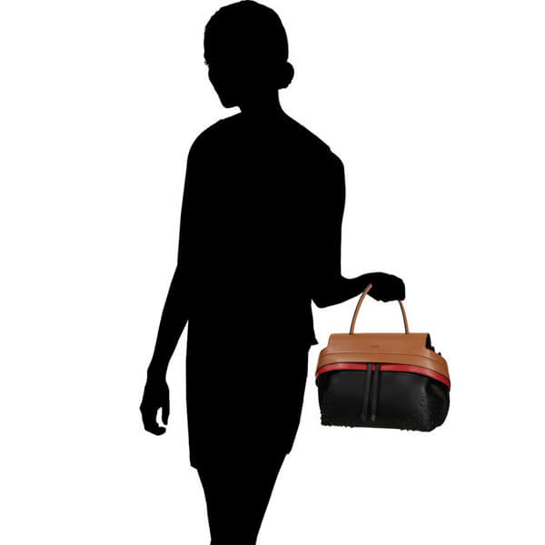 16-17FWトッズ バッグスーパーコピー ★TOD'S Wave Bag Small / BLK/R/BRコンビ XBWAMRHG101SRK R402